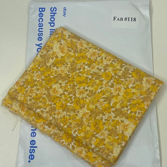 1/2 Yard Cut Quilting Fabric Benarex Yellow Floral Flowers International Crafts - Picture 5 of 6